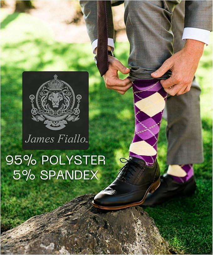 Men's 6 Pairs Casual Novelty Rainbow Harmony Colorful Patterned Dress Socks for Men - Socks
