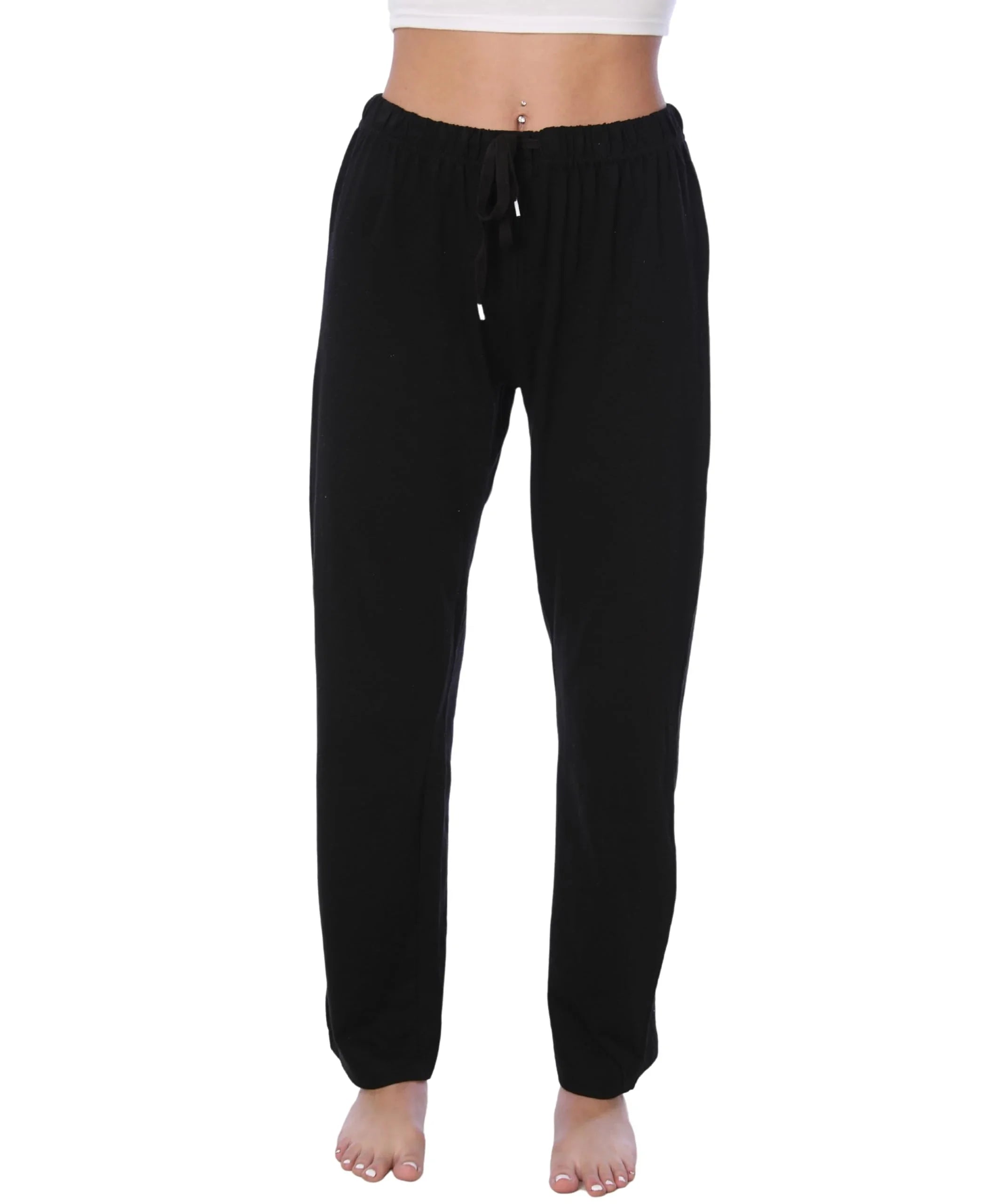 Women's Black Cotton Long Sleeve Pajamas
