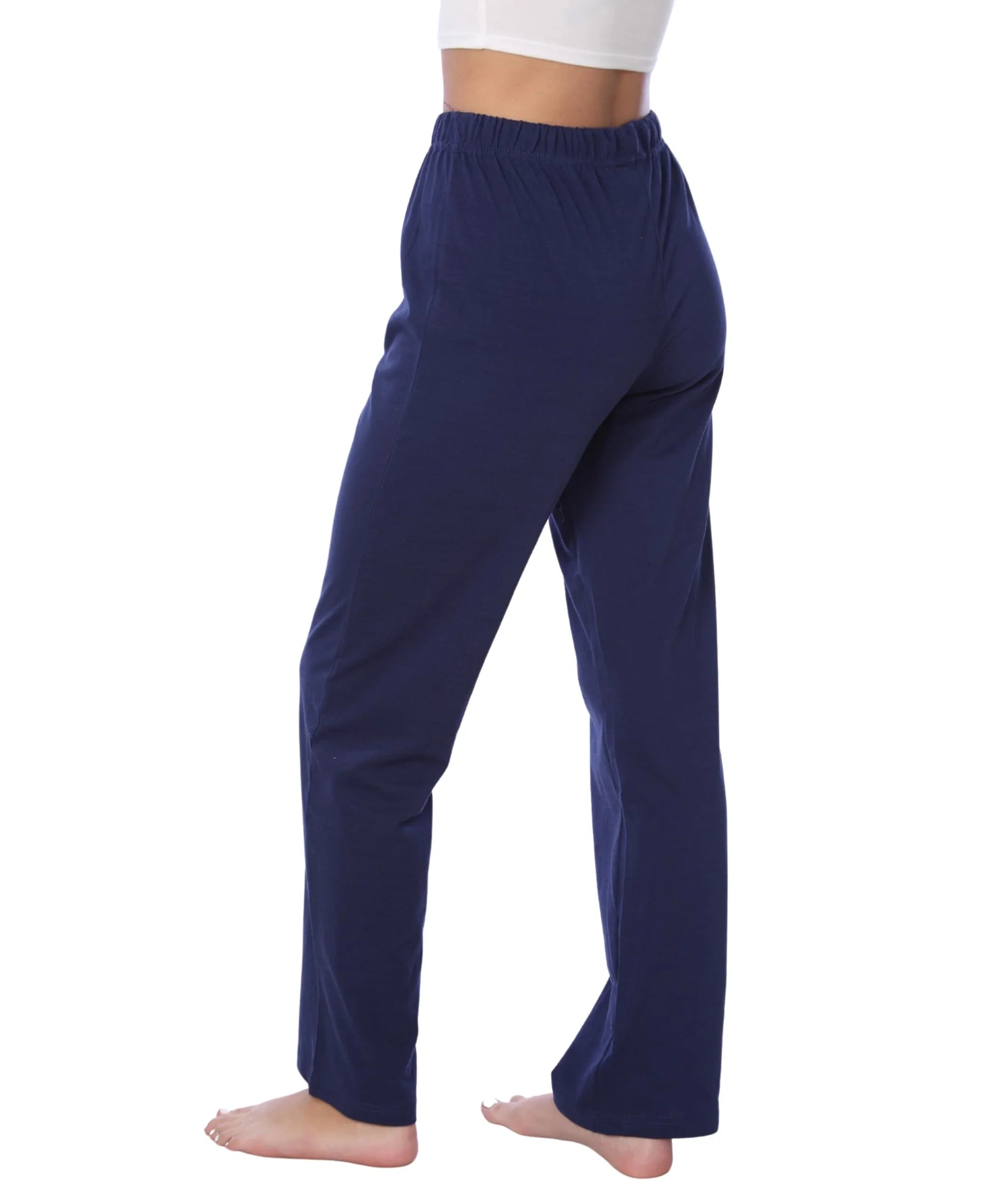 Women's Navy Blue Cotton Long Sleeve Pajama