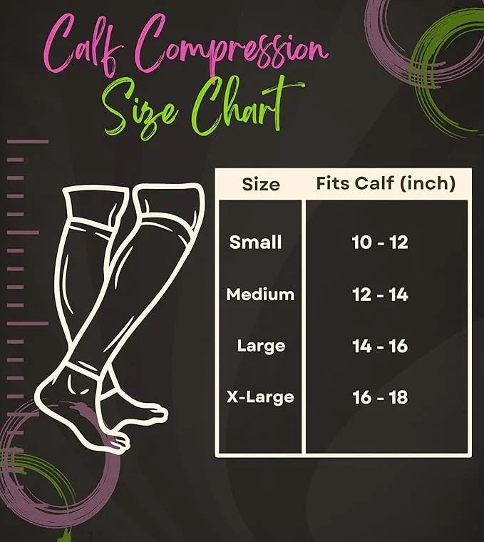 Unisex Calf Compression Sleeve 3-Pairs Sunrise Serenity Colorful 12-14 mmHg Great for Athletic & Medical Use - Socks