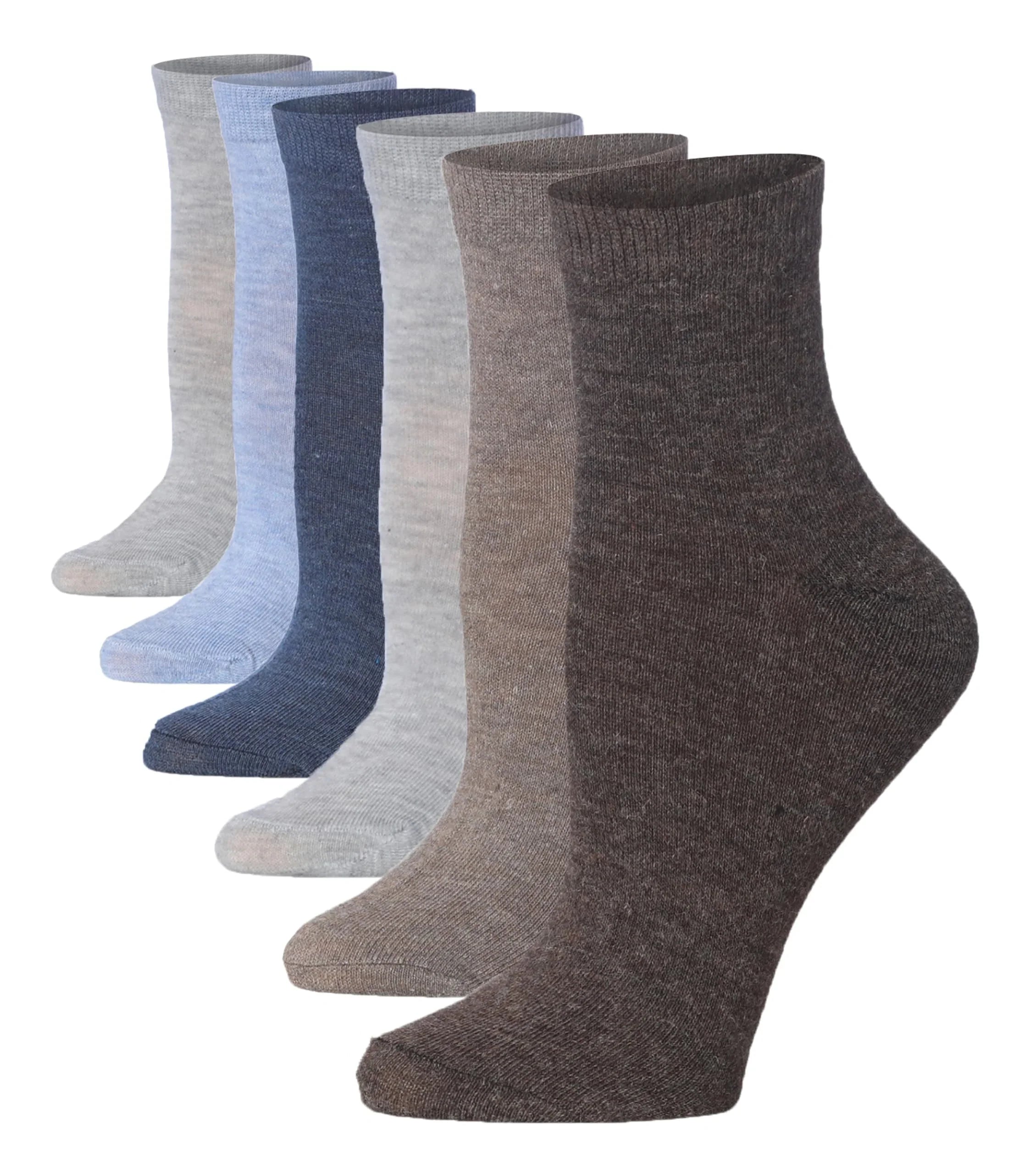 Women's 6 Pack Lightweight & Versatile Neutral Tones Colors Pattern Quarter Socks, Ideal for Casual & Everyday Wear - Socks