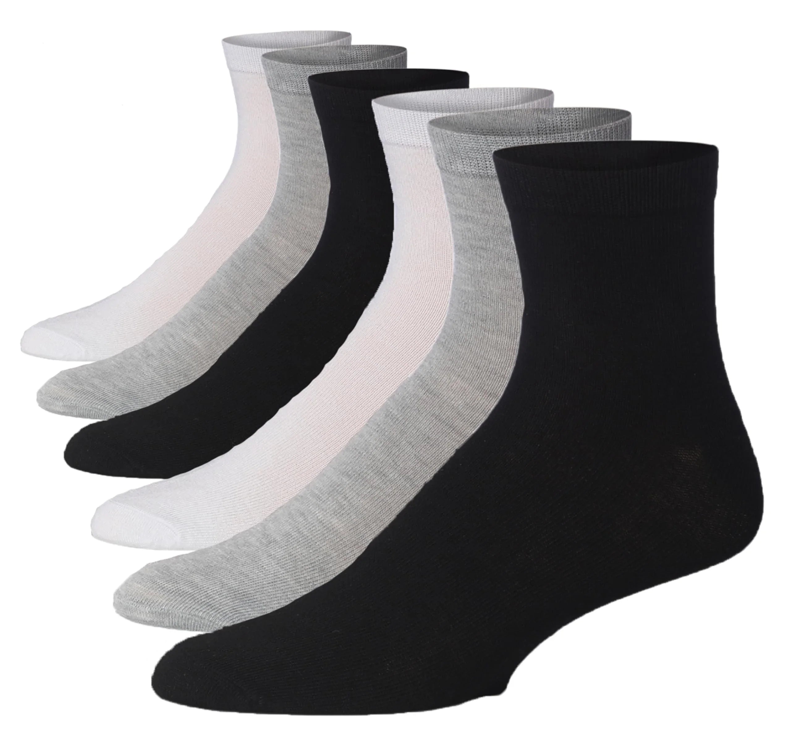 Men's 6 Pack Lightweight & Versatile Essential Neutrals Colors Quarter Socks, Ideal for Casual & Everyday Wear - Socks