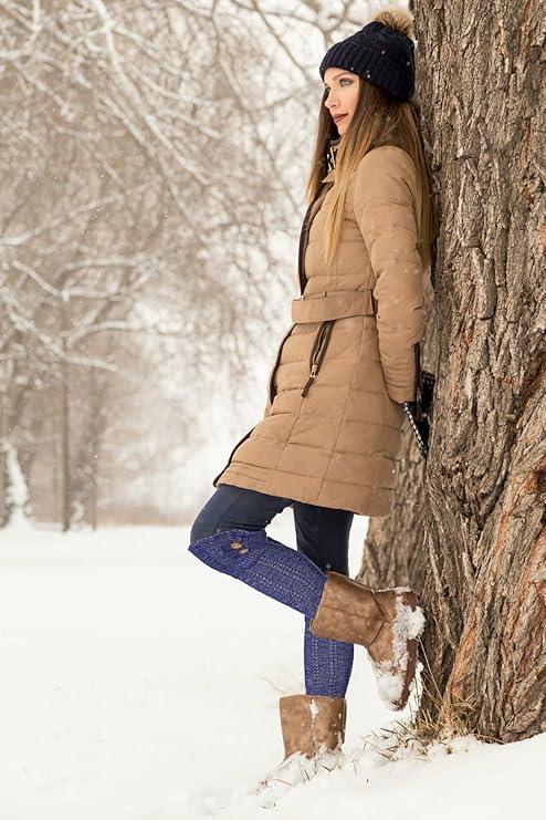 Women's 3-Pairs Winter Warm Cushioned Comfortable Breathable Fashion With Buttons Knee High Cotton-Blend Boot Socks - Socks