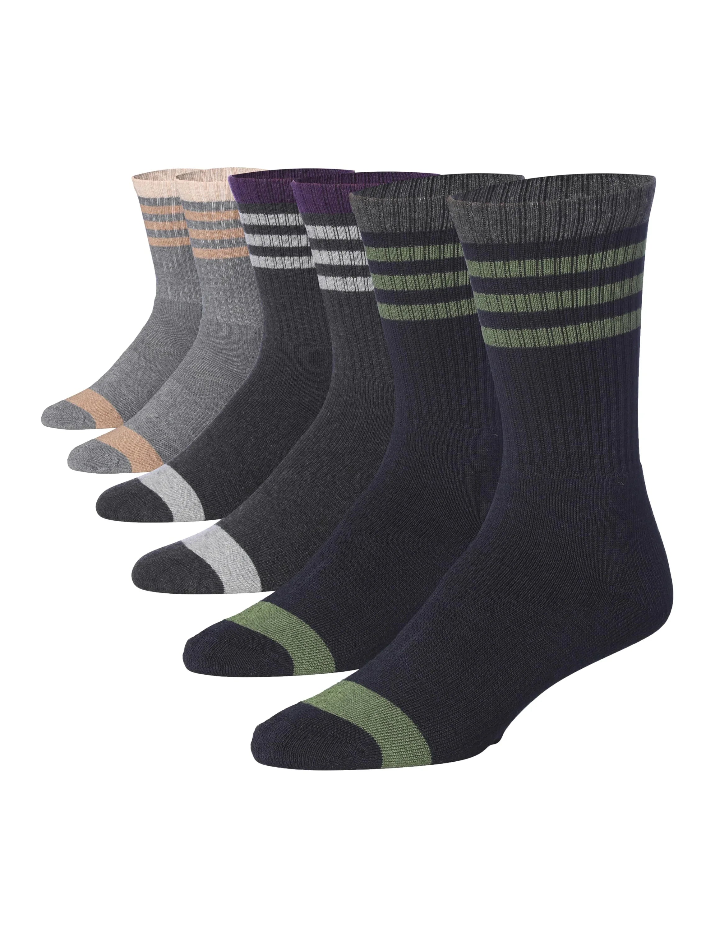 JAMES FIALLO 3 Pairs Wool Blend Classic Colorful Contrasts with Subtle Striped Accents Cushioned Dress Crew Socks, Size Medium JAMES FIALLO 3 Pairs Wool Blend Classic Colorful Contrasts with Subtle Striped Accents Cushioned Dress Crew Socks, Size Medium