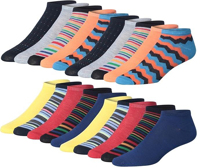 JAMES FIALLO Men's 20 Pairs Classy Extra Lightweight Colorful Patterned Low Cut/No Show Socks JAMES FIALLO Men's 20 Pairs Classy Extra Lightweight Colorful Patterned Low Cut/No Show Socks