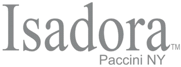 Gray 'Isadora Paccini NY' logo on a white background