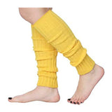 Isadora Paccini 80s Women's Ribbed Leg Warmers Lemon Gold Yellow Tandem for Party Sports Accessories - Tipi Toe Socks