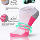 Women's White Vibrant Colored No Show Socks