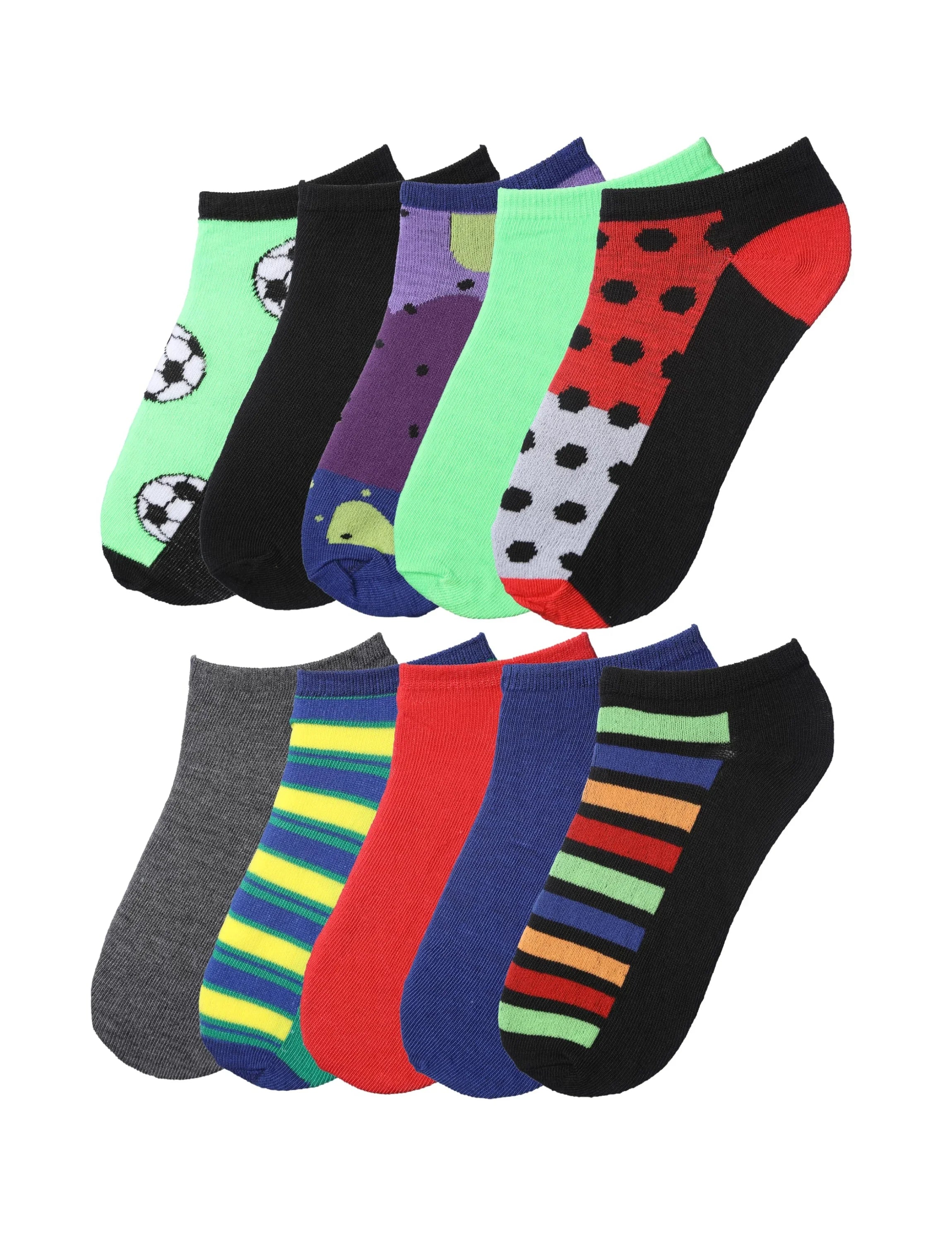 Boys Striped & Dot Low Cut Socks