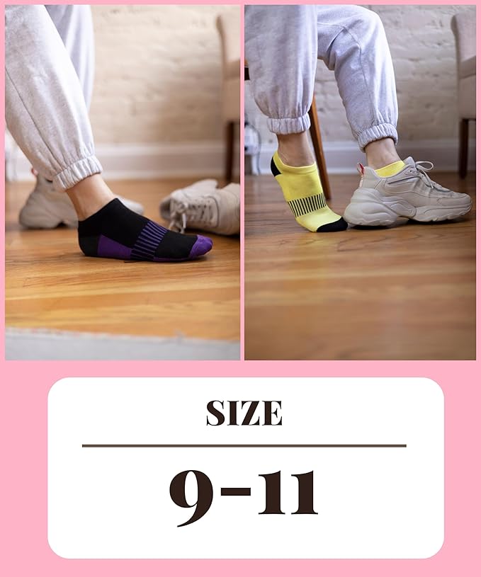 Women's White Vibrant Colored No Show Socks Size