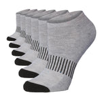 Women's 6 Pack Cushioned Comfort Running Grey With Black Stripes & Toe Hiking Socks For Women -  Socks