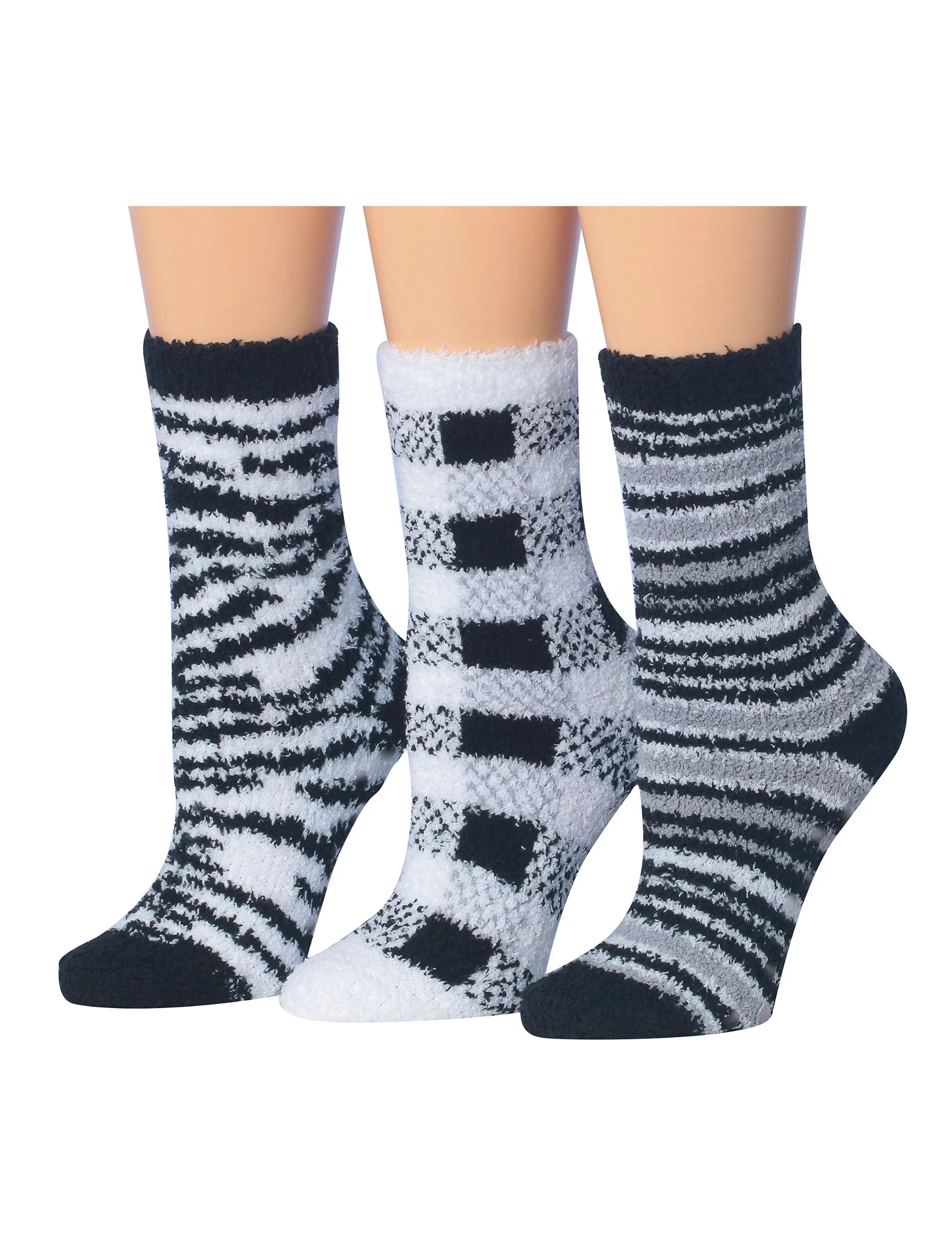 Zebra Pattern Fuzzy Socks
