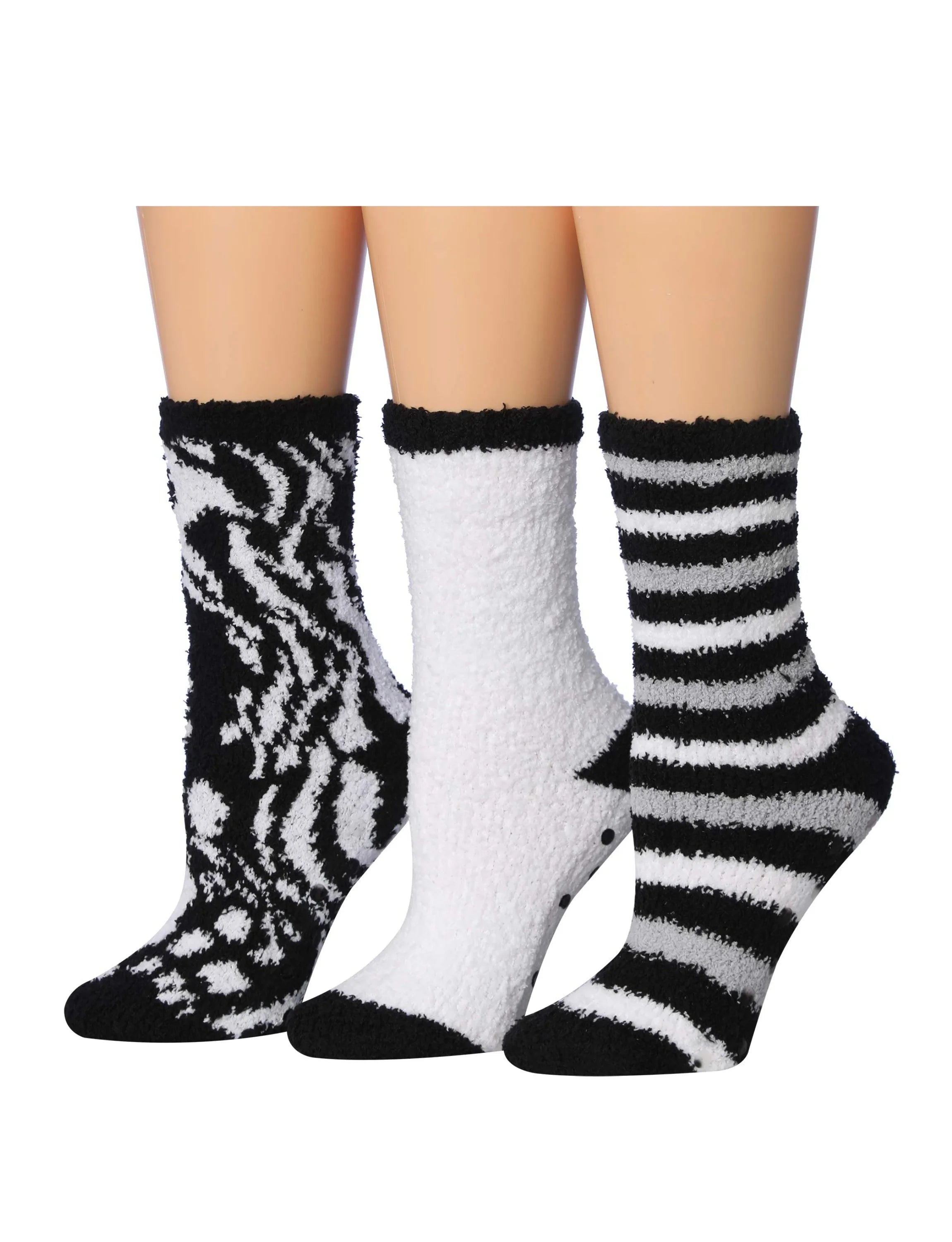 Zebra Fuzzy Socks