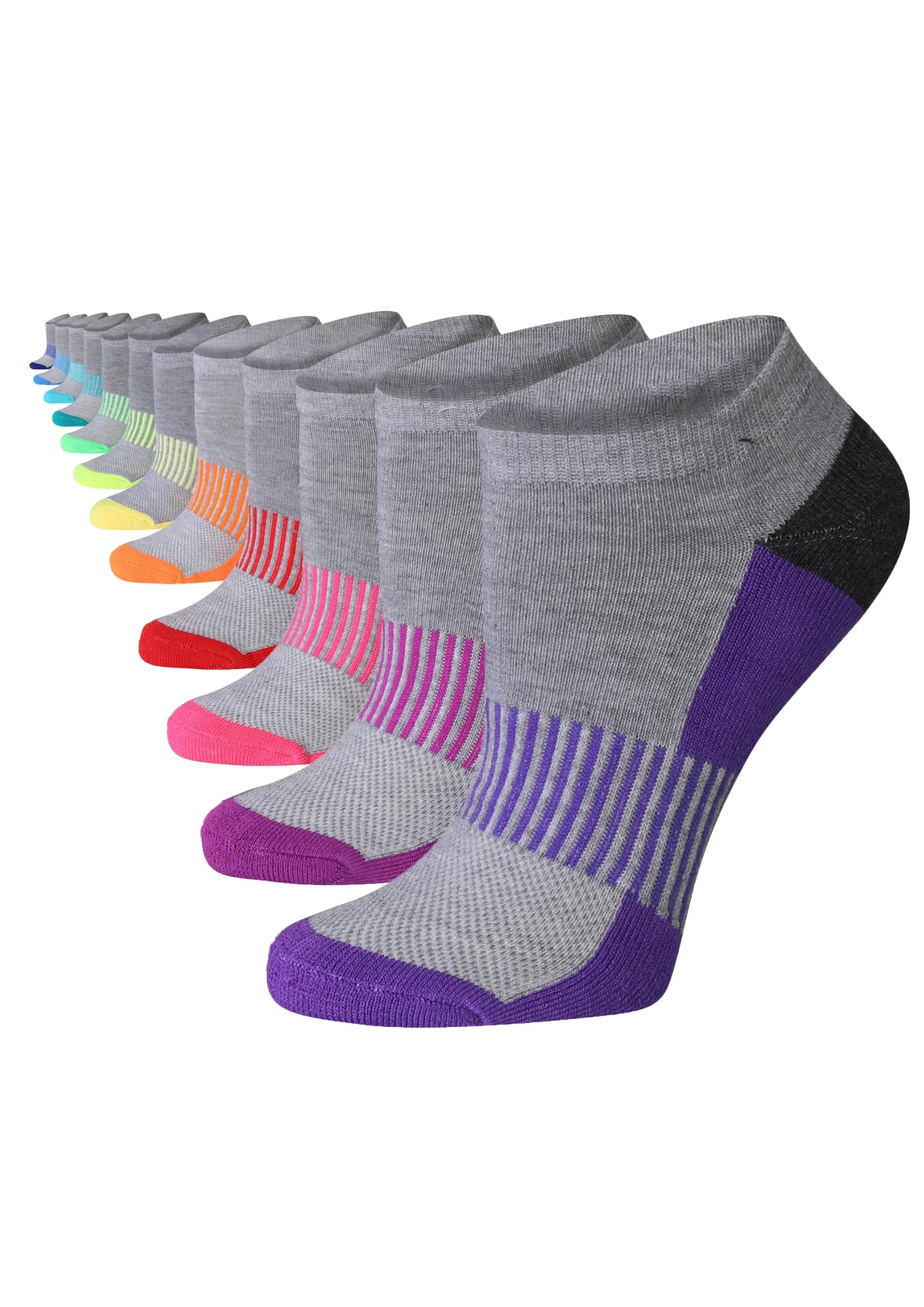 Grey Rainbow Low Cut Socks