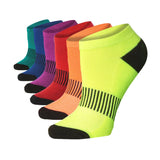 Women's 6 Pack Cushioned Comfort Running Vibrant Colors Black Toe No Show Athletic Socks Women - Socks
