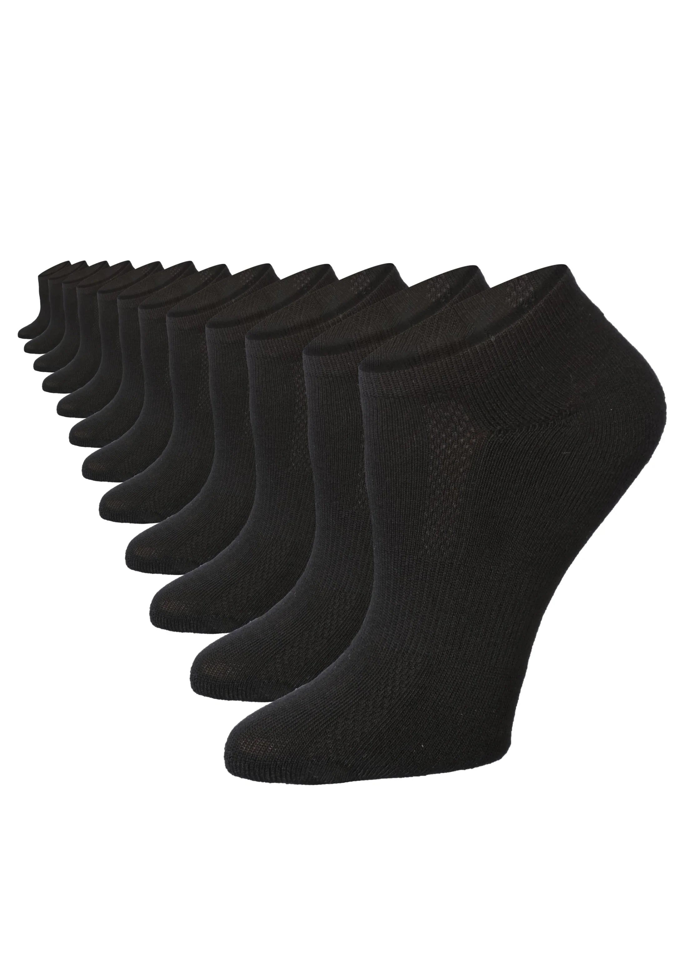 Women's 12-Pairs Classic Solid Dark Black Color Low Cut Athletic Sport Peformance Socks - Socks