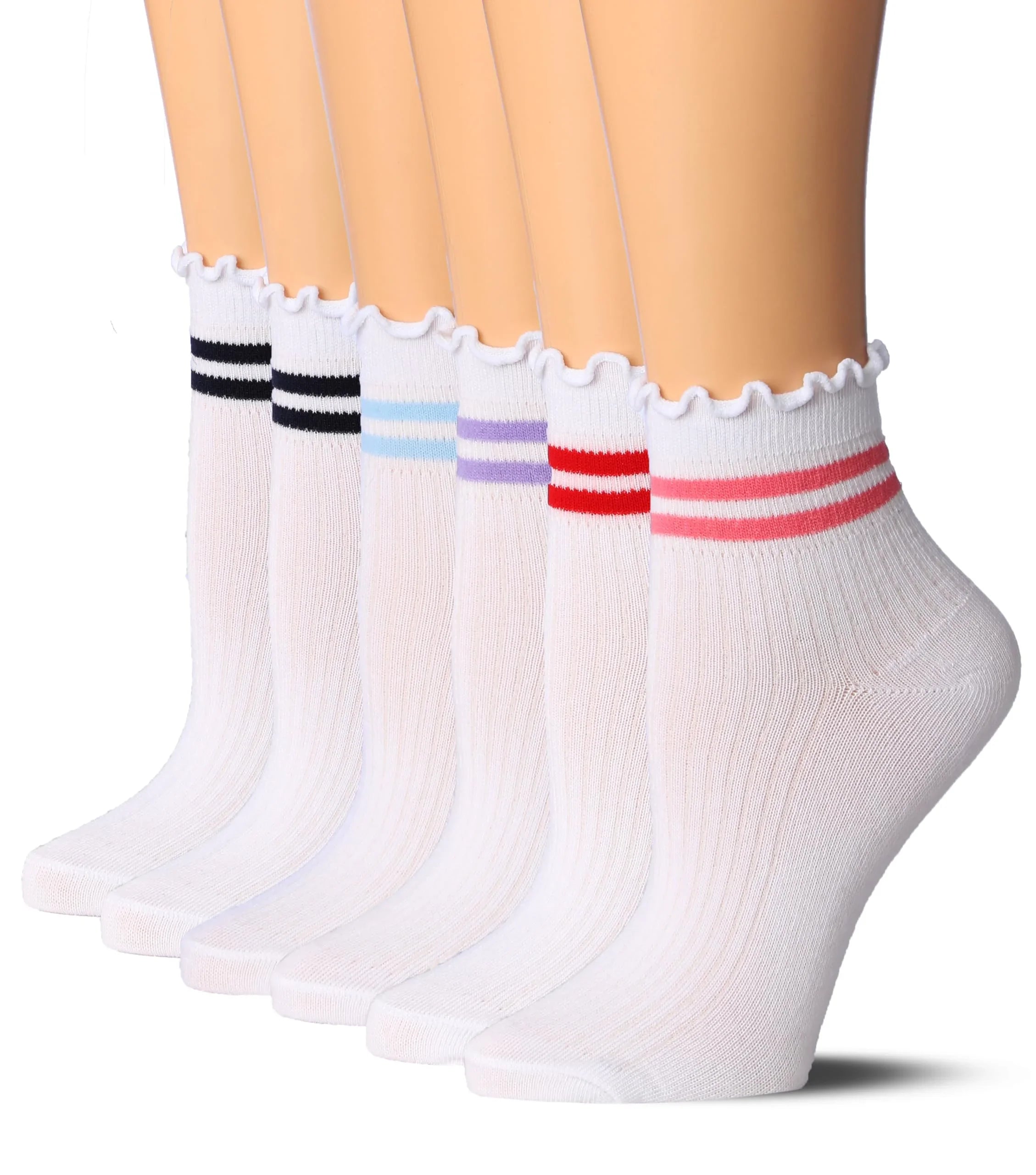 Striped Ruffle Socks for Women