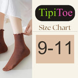 Solid QuarterTurn-Cuff Multicolor Striped Ruffle Socks