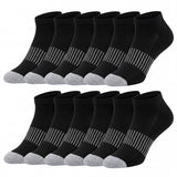 Men's Low Cut Contrast Striped Sports Socks - 12 Pairs