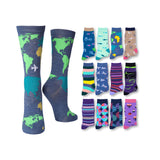 Colorful Fun Stripes Socks - 12 Pairs