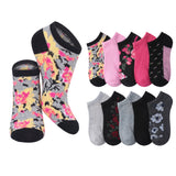 Women's 10 Pairs Midnight Garden Pattern For Vibrant Style Low Cut