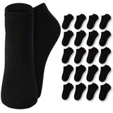 Women's Plain Black Low Cut Socks - 20 Pairs