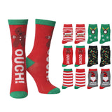 Colorful Christmas Crew Socks - 12 Pairs