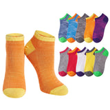 Women's 10 Pairs Rainbow Space Dye Pattern For Vibrant Style Low Cut