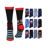 Lightweight Monster Pattern Socks - 12 Pairs