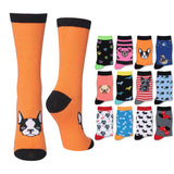 Colorful Women's Dog Socks - 12 Pairs