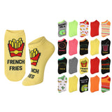 Food Inspired Striped No Show Socks - 20 Pairs
