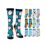 Penguin Pattern Socks - 12 Pairs