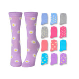 Misty Flower Blooms Patterns Socks - 12 Pairs