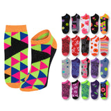 Colorful Funky Floral No Show Socks - 20 Pairs