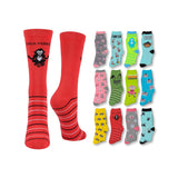 Women's Rabbit & Monkey Socks - 12 Pairs