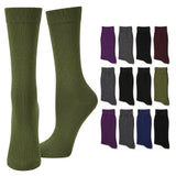Women's Colorful Solid Socks - 12 Pairs