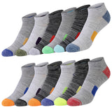 Men's Low Cut Athletic Mini Stripes Sports Socks - 12 Pairs