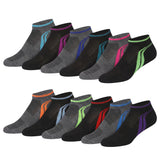 Men's Low Cut Dynamic Double Stripes Sports Socks - 12 Pairs