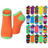 Stripes Zigzag Paint Splash No Show Socks - 20 Pairs
