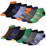 Collection of colorful socks with various patterns on a white background