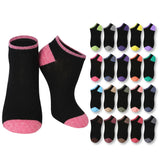 Black Toe Heel No Show Socks - 20 Pairs