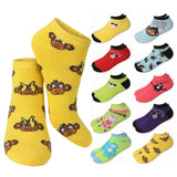 Women's 10 Pairs Monkey Mix/Multi-Color Pattern For Vibrant Style Low Cut