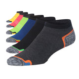 Men's Low Cut Black Grey Splash Sports Socks - 6 Pairs