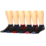 Men's Low Cut Black Multicolored Shades Sports Socks - 6 Pairs