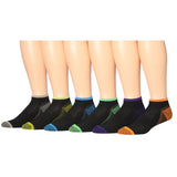 Men's Low Cut Multicolored Shades Sports Socks - 6 Pairs