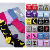Colorful Fun Saying Socks - 12 Pairs