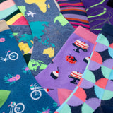 Colorful Fun Stripes Socks - 12 Pairs
