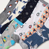 Women's Penguin Snowflake Polar Bear Ski Crew Socks - 12 Pairs