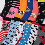Colorful Women's Dog Socks - 12 Pairs