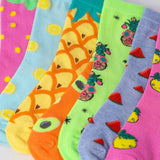 Strawberry Orange Lime Pineapple Fruits Socks - 12 Pairs